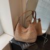 Crochet Mesh Shoulder Bag Women Summer Beach Tote With Leather Strap Natural Style Design