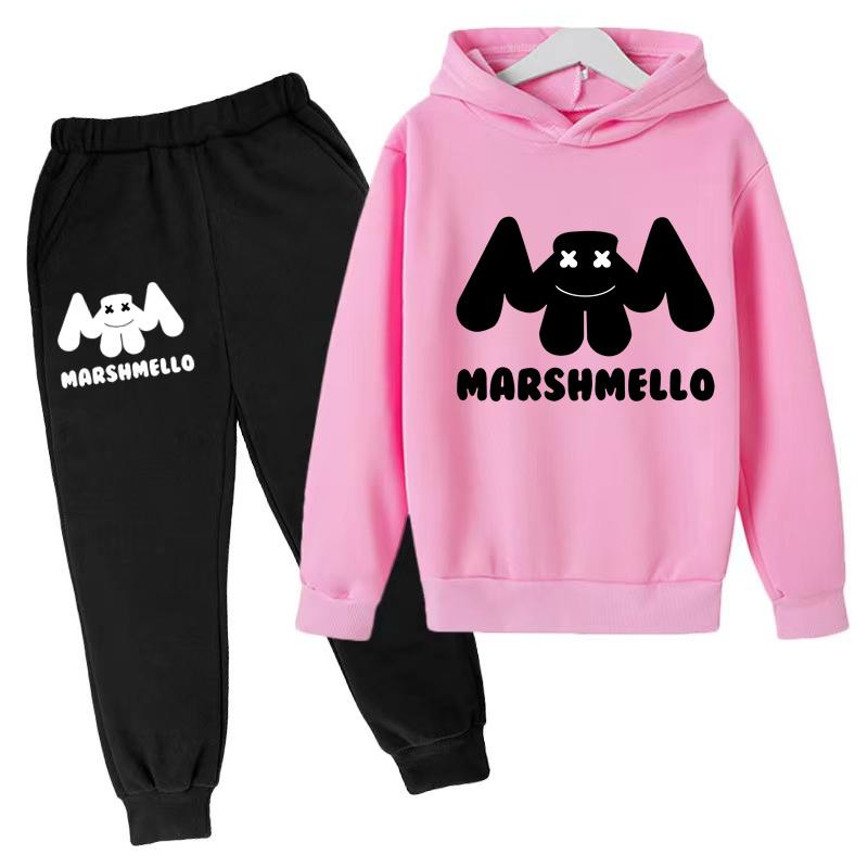 2026 New Children's Sportswear Set-Boys' Girls' Hooded Sweatshirt Pants Set (3-13 Years Old) Top+Bottom Clothing Brand Apparel