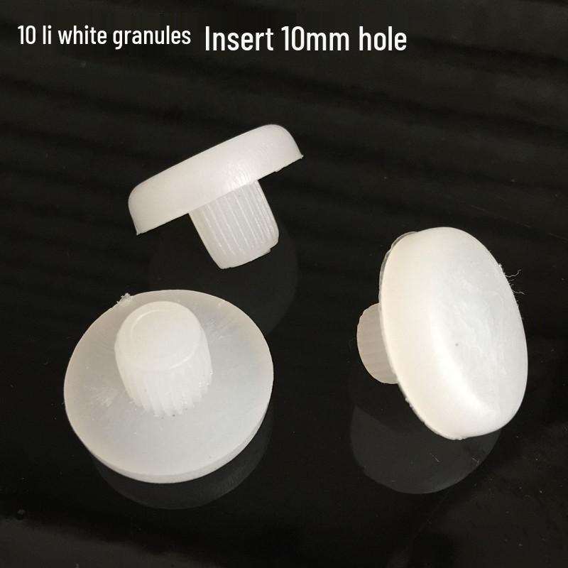 Weiße Gummi-Stuhl- und Hockerbein-Pads: 5-10-Loch-Stecker, Kollisionsschutz, Rutschfeste Fußnägel mit Edelstahl.