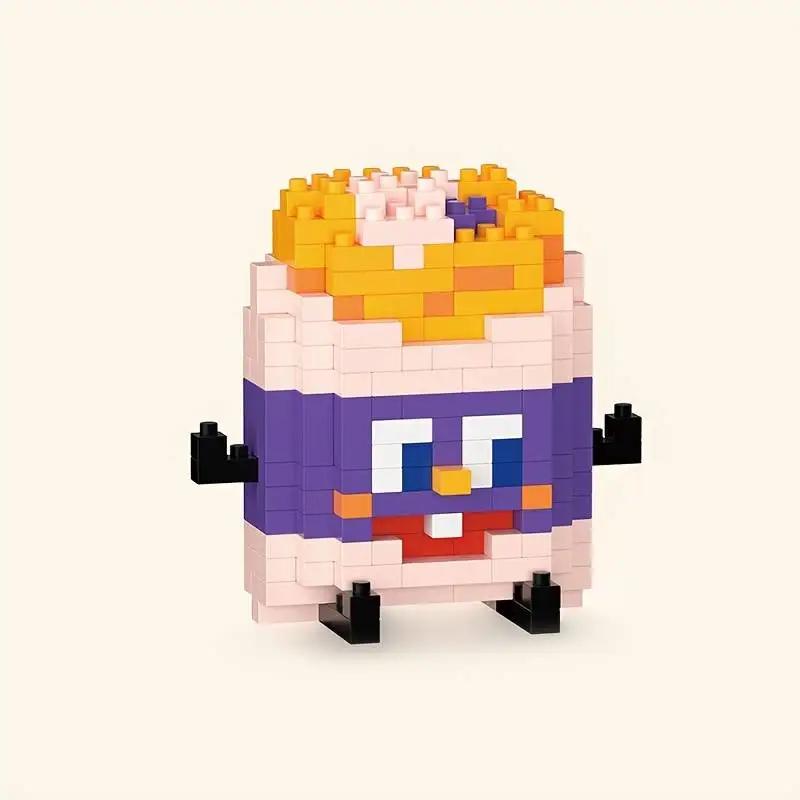 Mini Cartoon Food Figure Building Blocks Hamburg Swiss Roll Assembled Avocado Model Bricks Sandwich Puzzle Kids Toys Girls Gifts