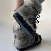Ankle Flat with Snow Boots Slip-on Round Toe Mid Heel Women's Shoes On Sale 2024 High Quality Solid -tied Women's Boots