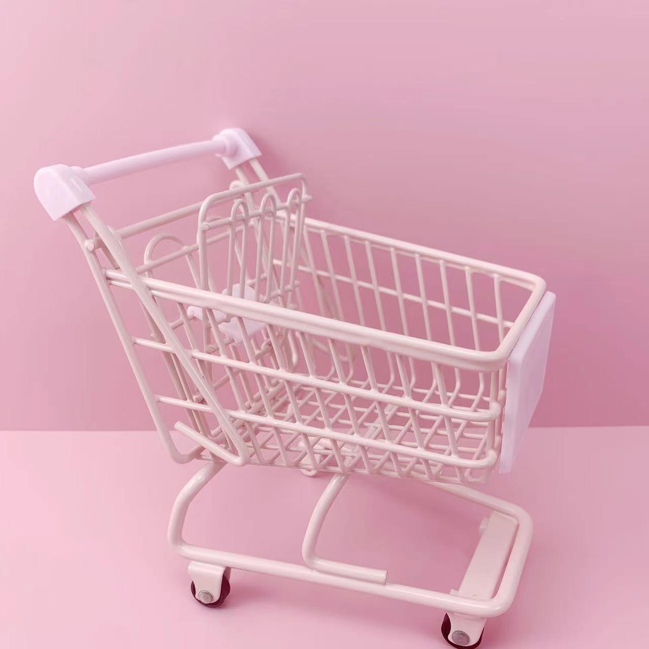 In-Stock Pink Mini Iron Shopping Cart – Girlish Style