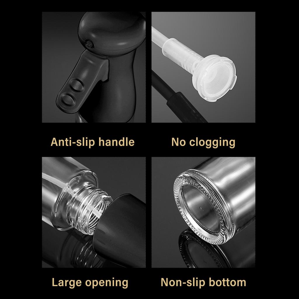 Oil Sprayer Glass Oil Spray Bottle 200ML Mist Sprayer Non Clogging for Olive Oil Water Soy Sauce