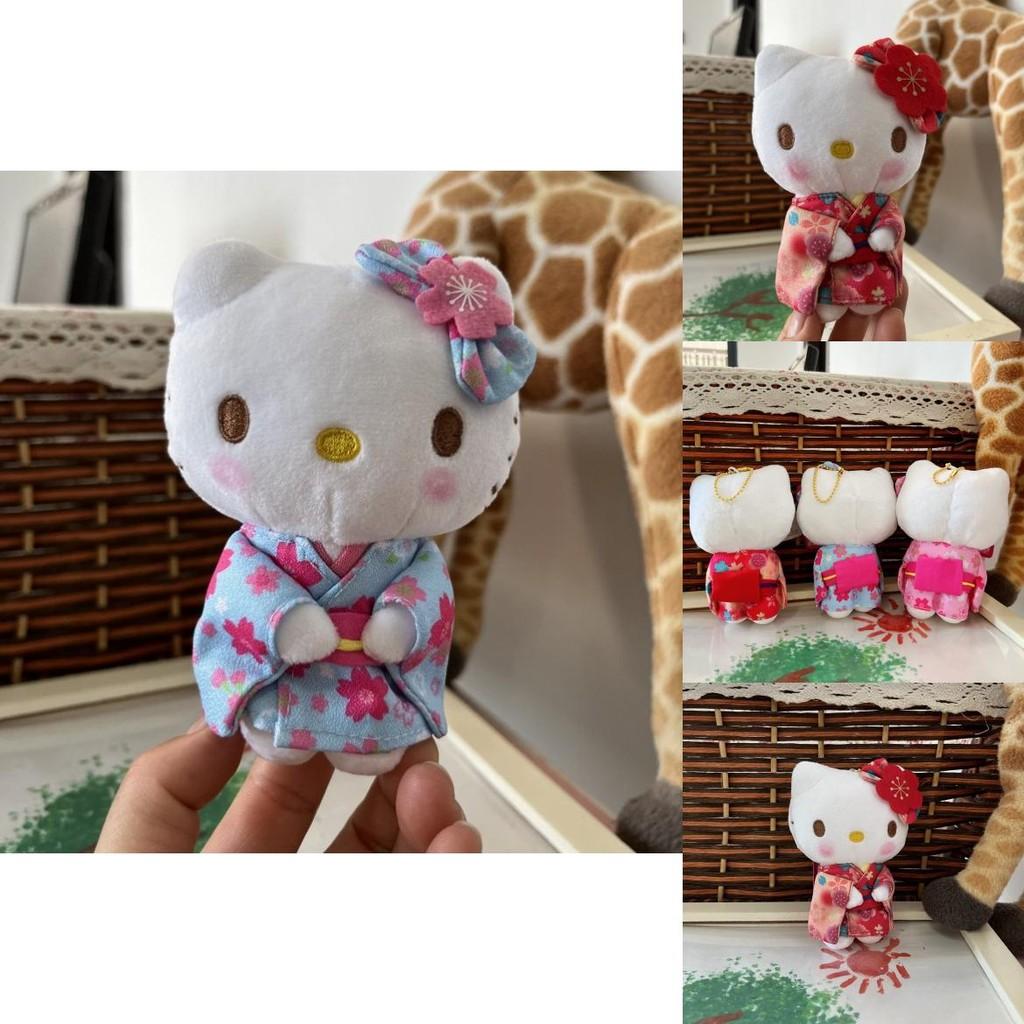 Plush Cat Keychain With Kimono Costume Cute Standing Toy For Bag Decoration