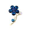 New Mysterious Blue Crystal Brooch Women'S Accessories Corsage Korean Simple Luxury Atmosphere High-End Suit Big Coat Buckle