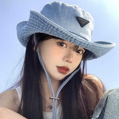Spring and Autumn Washed Western Cowboy Hat Outdoor Hiking Hiking Hat New Sun Hat Children's Retro Bucket Hat