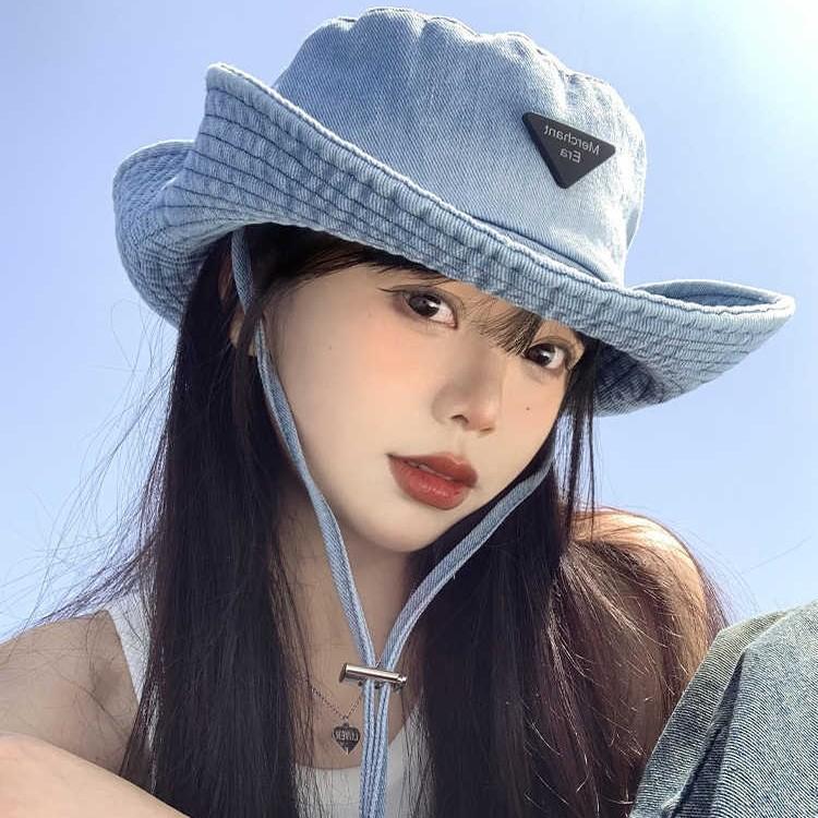 Spring and autumn washed western cowboy hat outdoor hiking hiking hat new sun hat children's retro bucket hat