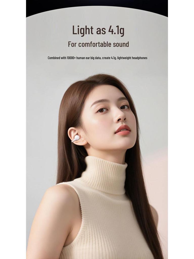 OWS In-Earless Wireless Bluetooth Sports Headset with Extended Battery Life and Comfort-Fit Ear Clips