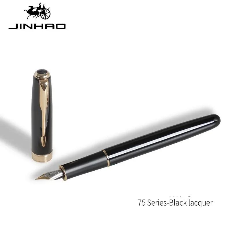 Luxury Quality Jinhao 75 Metal Black Red Fountain Pen Financial Office Student Supplies School Stationery Ink Pens