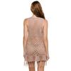 2022 Casual Knit Bikini Cover Up Sexy Recorte Sin mangas Fringe Slim Fit Mini Vestido Verano Mujer Ropa de playa Traje de baño Cubrir Q1398