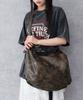 WEGO Tuck Design Big Shoulder Size Brown Bag, Gift, Simple, Women's, F,