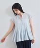Skipper Flare Sax [BIS] Women's Blouse, Wrinkle-Resistant/Washable, (48)