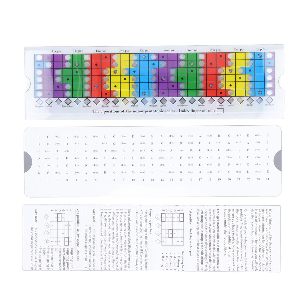 Guitar Pentatonic Sliding Ruler Plastic Multi Color Guitar Scales Sliding Ruler for Beginners