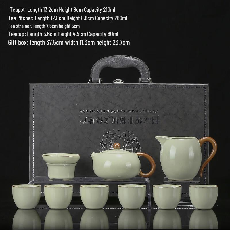 Ru Kiln Style Smudged Ceramic Tea Set