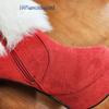 Women Winter Warm Shoes Christmas Lady Santa Claus Cosplay Shoes Red Ankle Boots High Heels Short Boots