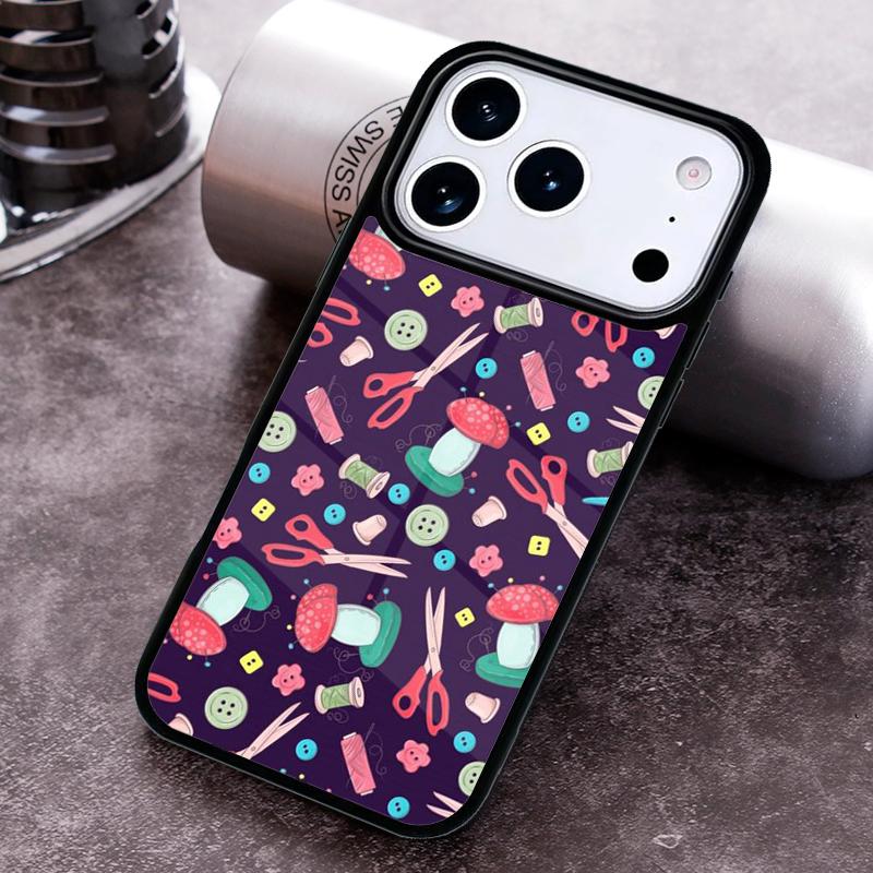 Sewing Machine Pattern soft Phone Case For iPhone 17,16e,15,14,13,12,11,Mini,Pro,MAX soft Silicone Cover