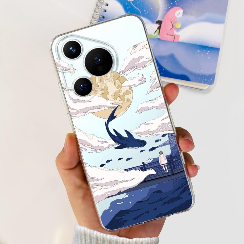 Für Huawei Pura 70 Hülle Niedliche Cartoon Bemalte Abdeckung Klare Silikon Handyhülle Für Huawei Pura 70 Pro Plus Pura70 Pro + Weiche Hülle