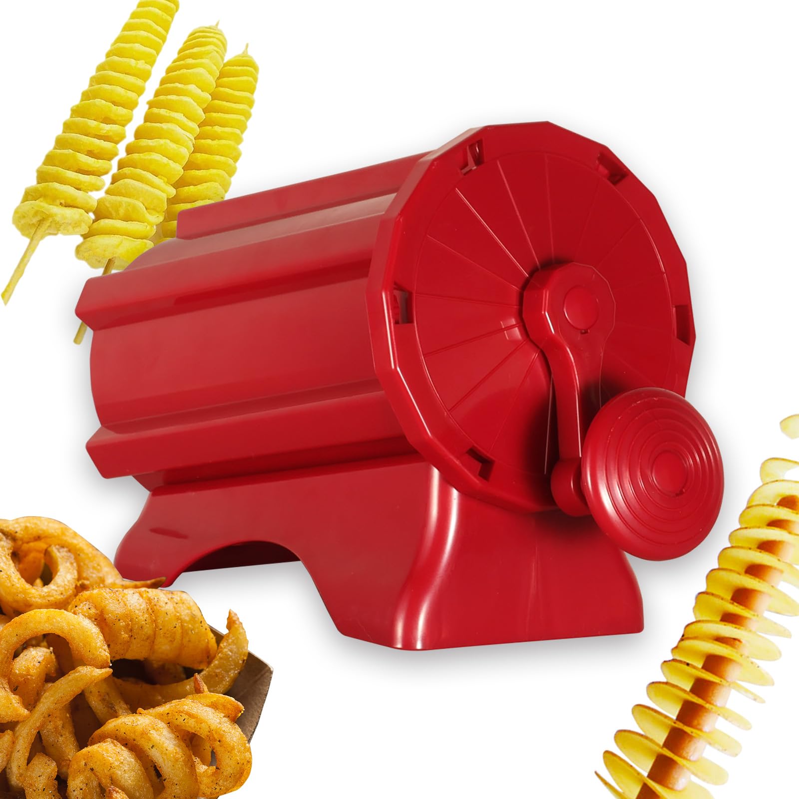 

Savorix Картофель Торнадо Картофель Ураган Легкий в использовании для Коммерческого и Домашнего использования Включает Чистку Японскую Инструкцию по Эксплуатации Резак, Резак 3-в-1, красный