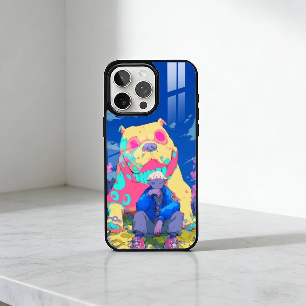 Colorful Aesthetic Dog Phone Case For iPhone17,16,15,14,13 Plus,Pro Max Magnetic For Magsafe Wireless Charging