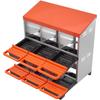 2 Tiers Chicken Nesting Boxes, 6 Compartments, Metal Egg Laying Boxes with Protective Collection Lids, Roll Out Nesting Box, Easy to Assemble, Ideal