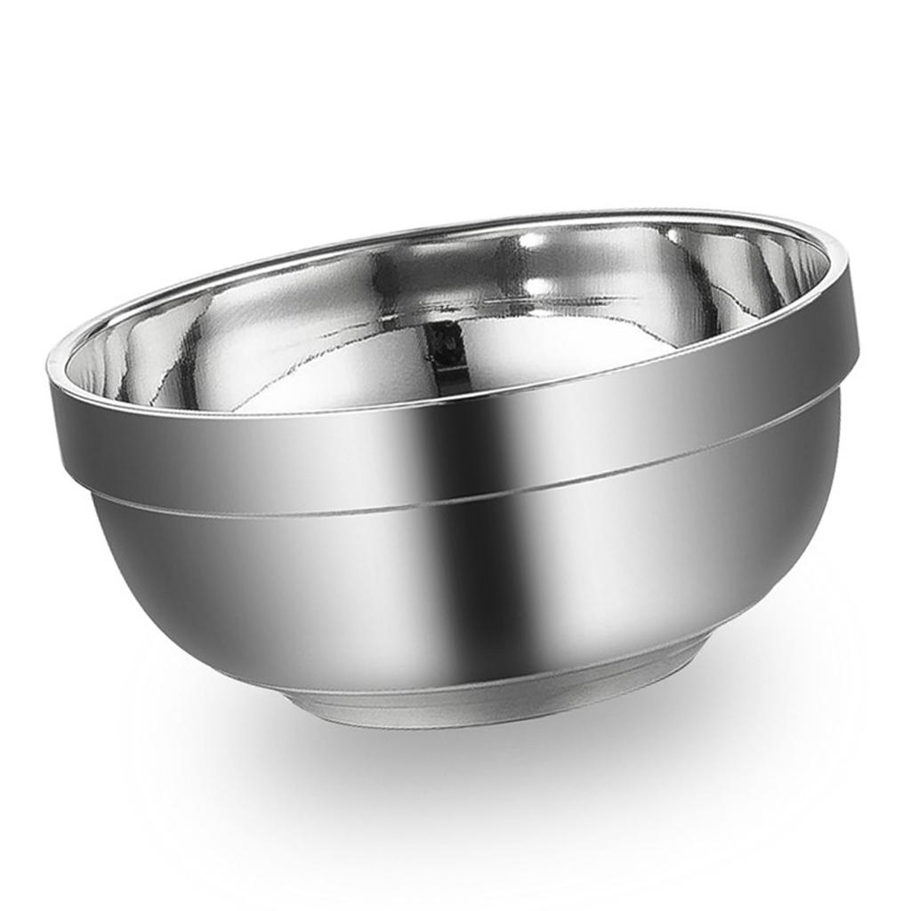 Double Layer Metal Bowl Large Capacity Round Bowl Multiple Purpose Mixing Bowl for Dormitory Home