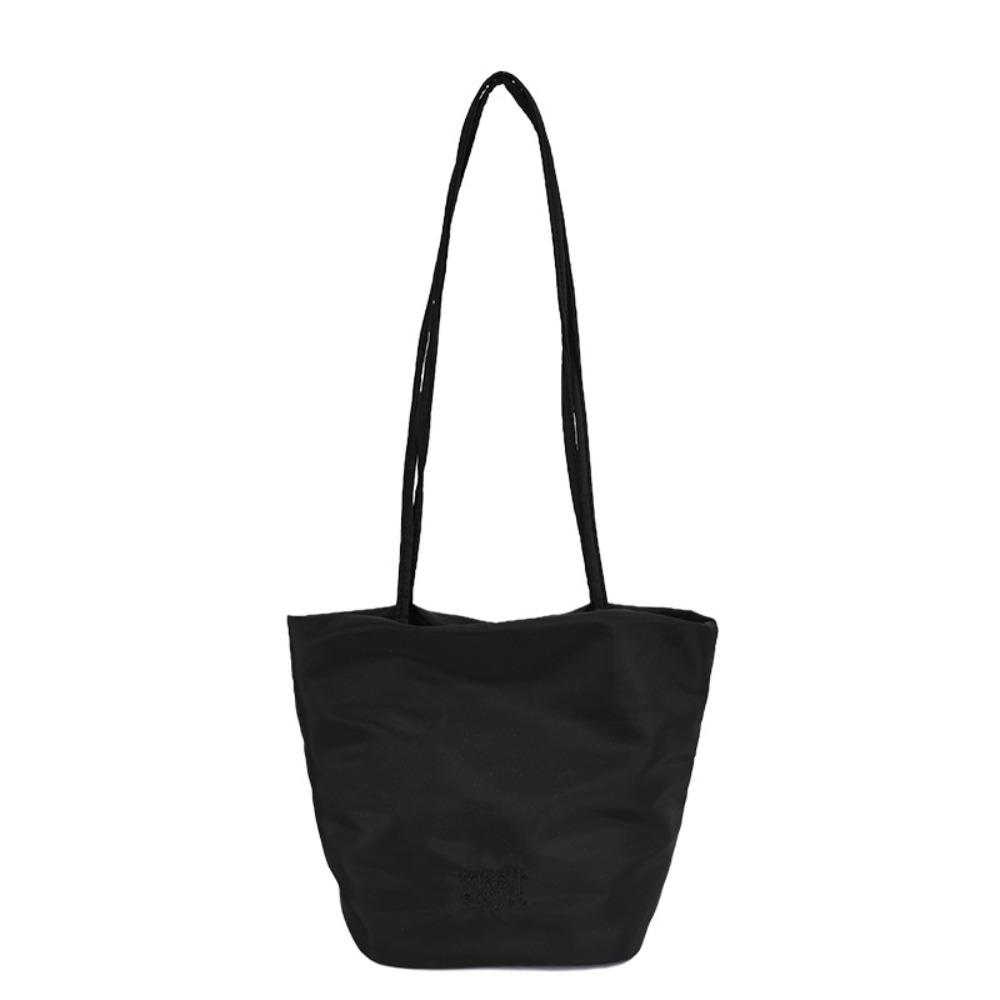 Lightweight Nylon Bucket Bag Korean Style Nylon Shoulder Bag Fashion Women Handbag Shopping чёрный