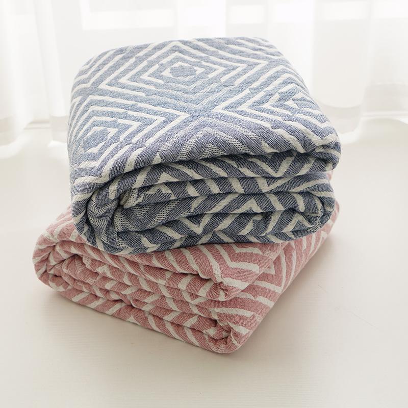 Natural Cotton Muslin Blanket Summer Plaid Soft Bed Cover Thin Comfortable Portable Travel Blanket Bedding Bedsheets Picnic Pads