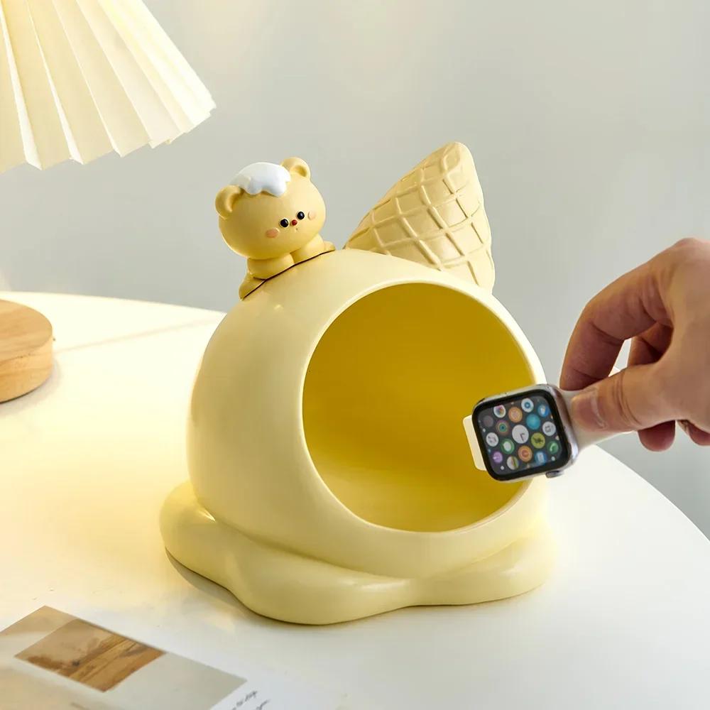 Aesthetic Home Storage Decor Resin Sweet Cone Shape Decor Home Key Shelf Door Shoe Cabinet Storage Home Decoration Storage Box