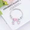 Elegant Ladies Love Bow Crystal Bead Bracelet with Diamond Fox Pendant Stainless Steel Bangle