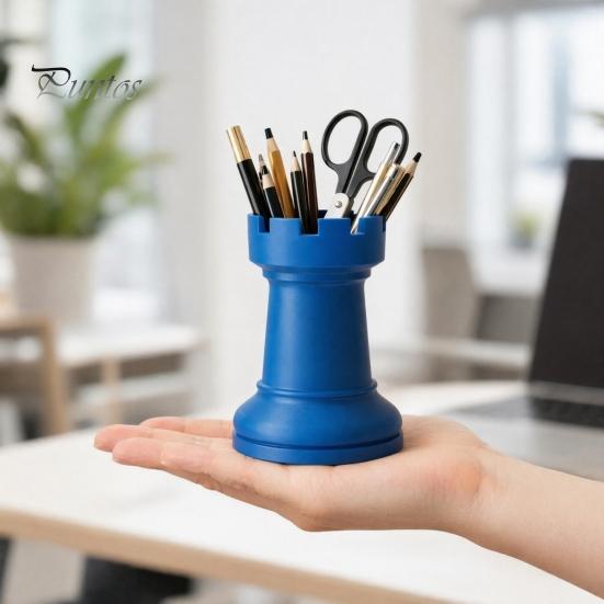Chess Piece Design Pen Holder Holder, Makeup Brush Organizer, Minimalist Desk Decor, Multifunctional Organizer for Pens Brushes Dried Flowers,