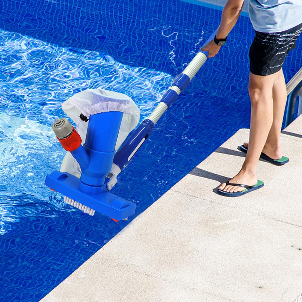 Handheld Pool Cleaner Maintenance Kit Portable Pool Skimmer Net Set Plastic Detachable for Pond Fountain Pool