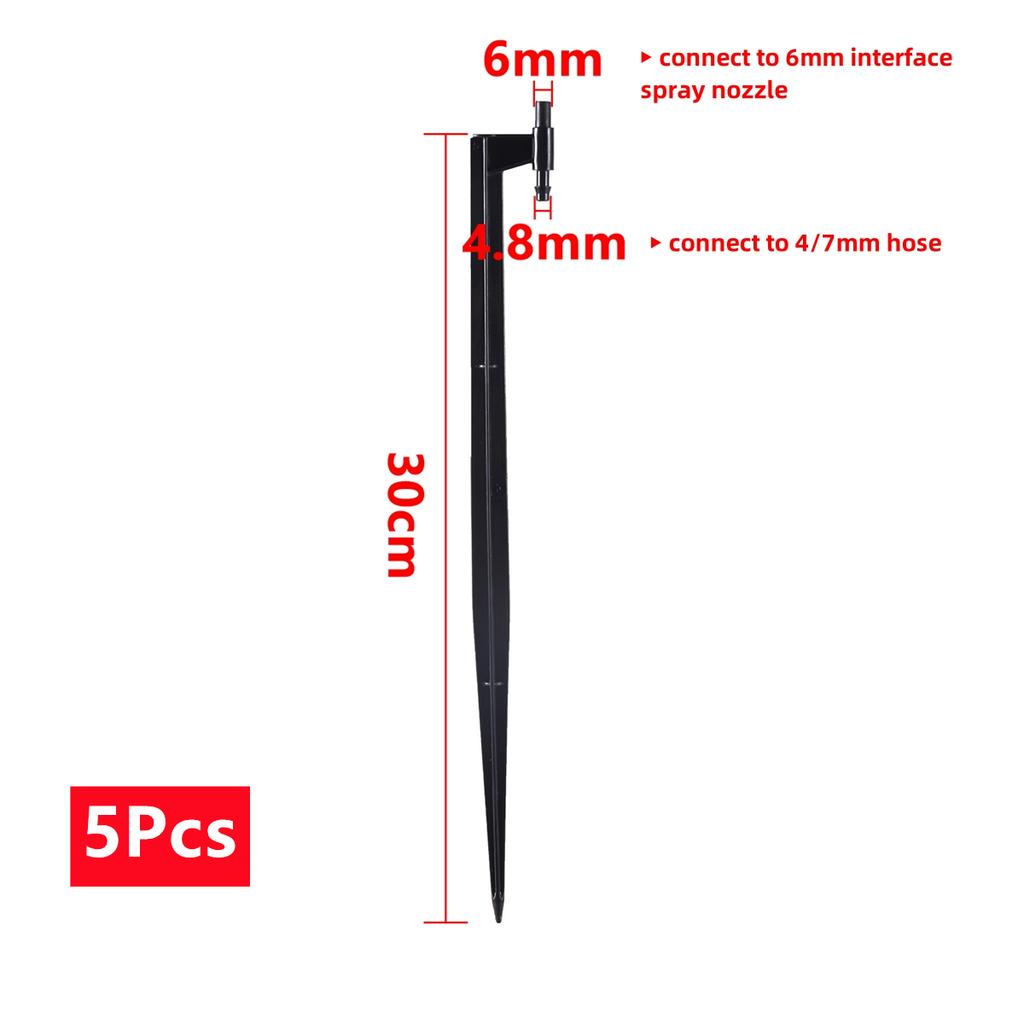 Length 30cm Spiked Spray Nozzle Bracket Rod 6mm Interface To 4/7mm Hose Barb Sprayer Head Holder Garden Irrigation Tool 5/50Pcs