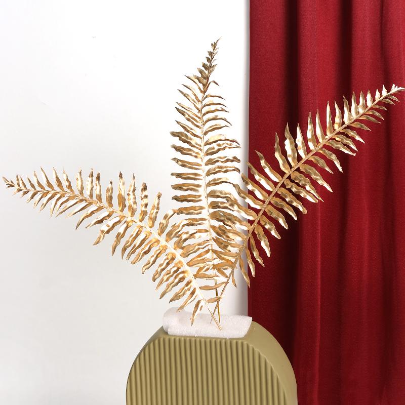 3/5Pcs Golden Artificial Flowers Bouquet for Home Decor New Year Christmas Party Decoration DIY Vase Ornaments Plant Accessories