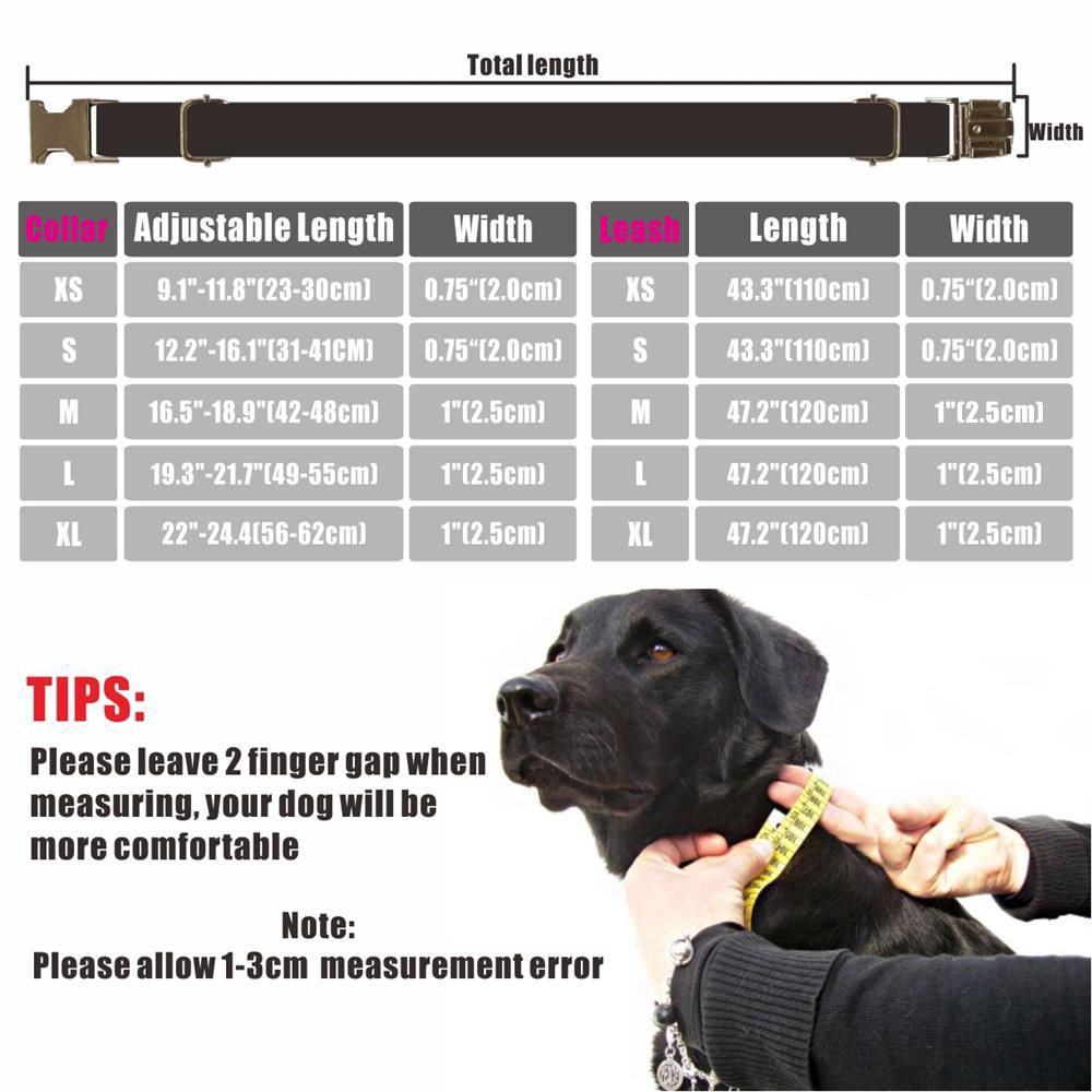 Personalized Pet Collar Custom Free Engraving Puppy Name ID Tag Adjustable Basic Service Dog Pet Collars Leash, 3 Colors