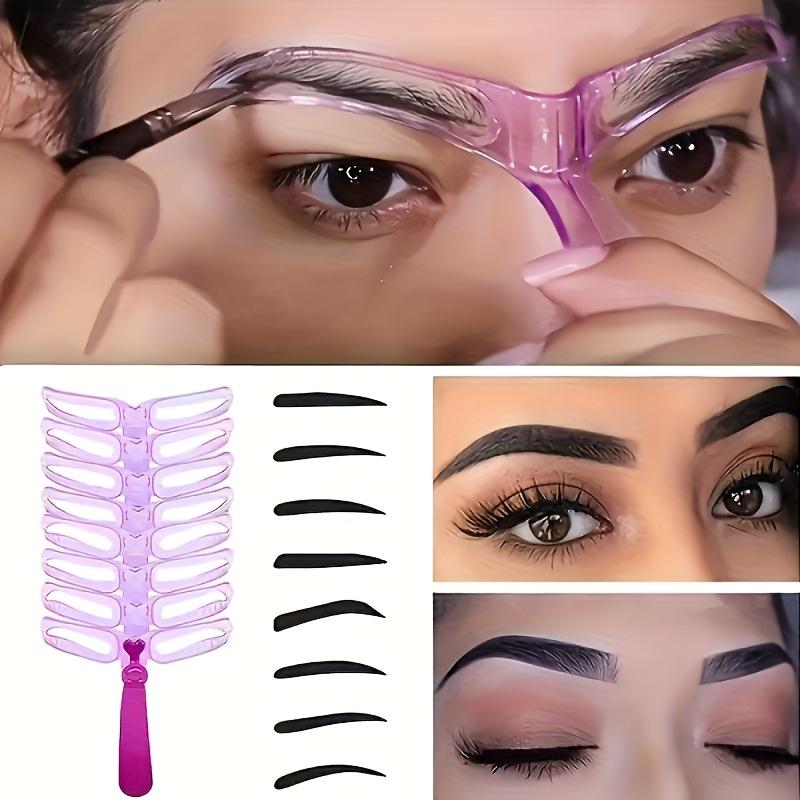 8 Eyebrow Shaping Kit Plastic Eyebrow Shaping Tool Handheld Eyebrow Template Drawing Card Unscented With Pre-Designed Shapes