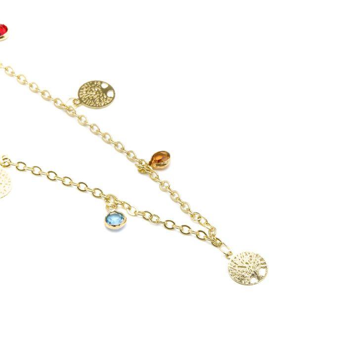 Collier - LUXENTER - Shapio - Argent 925 - Or jaune 18k - Zircon cubique multicolore