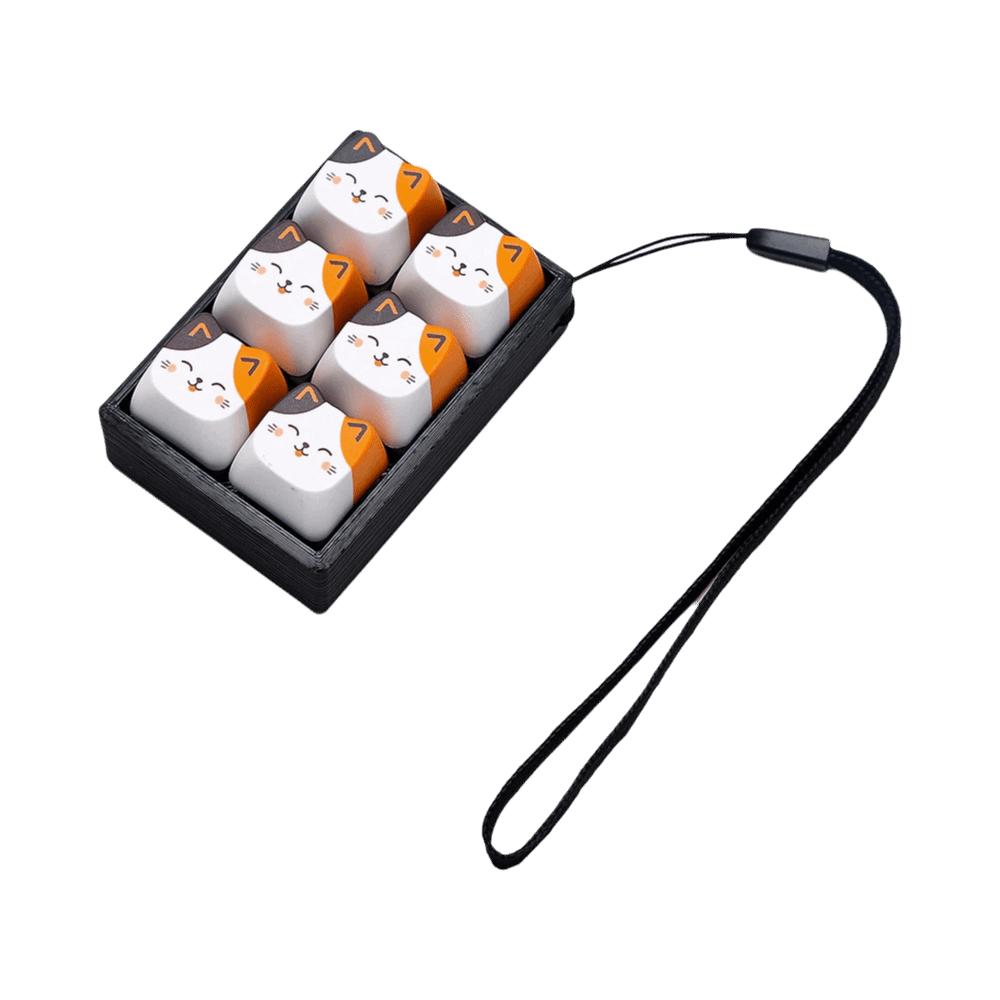 Mechanical Button Anti-stress Fidget Toy Cartoon Backpack Pendant Cat Keycap Keychain Bag Pendant