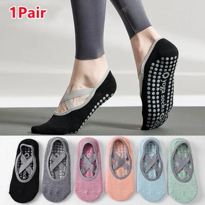 New Women's Yoga Socks Non-Slip Anti Slip Ballet Dance Sock Silicone, Ladies Pilates Cotton Sports Socks
