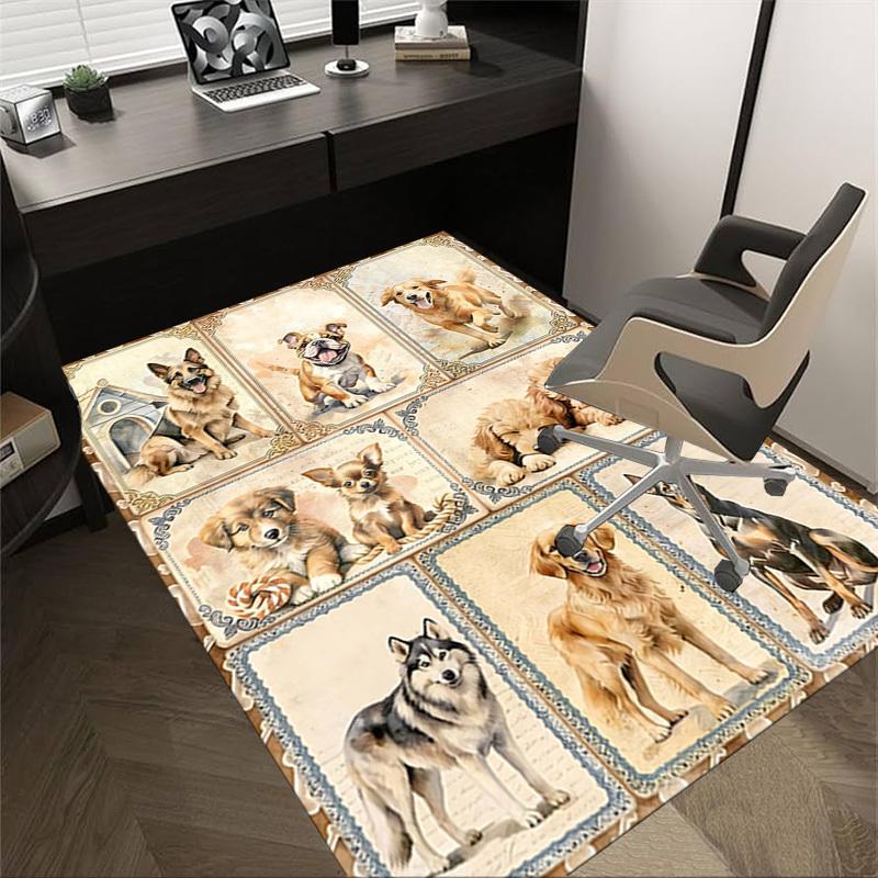 

1PC Dogs Prints Non-Slip Floor Carpet Compatible for Office&Living Room&Bedroom&Dining room - Soft & Pattern-G0324 60cm by 90cm