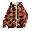 Women's Casual Fashion Long Sleeve Zipper  Printed Hooded Sweatshirt