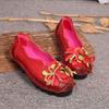 Retro Ballet Flats Women's Luxury Designer Genuine Leather Shoes Ladies Autumn Thick Cushion Loafers Woman Flower Moccasins