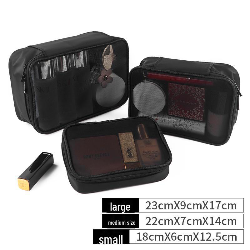 Korean Mini Mesh Travel Cosmetic Bag Set - Cute, Portable, Simple Storage Solution