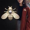 Elegant Gold-Tone Bee Brooch with Pearl and Rhinestones for Women and Girls