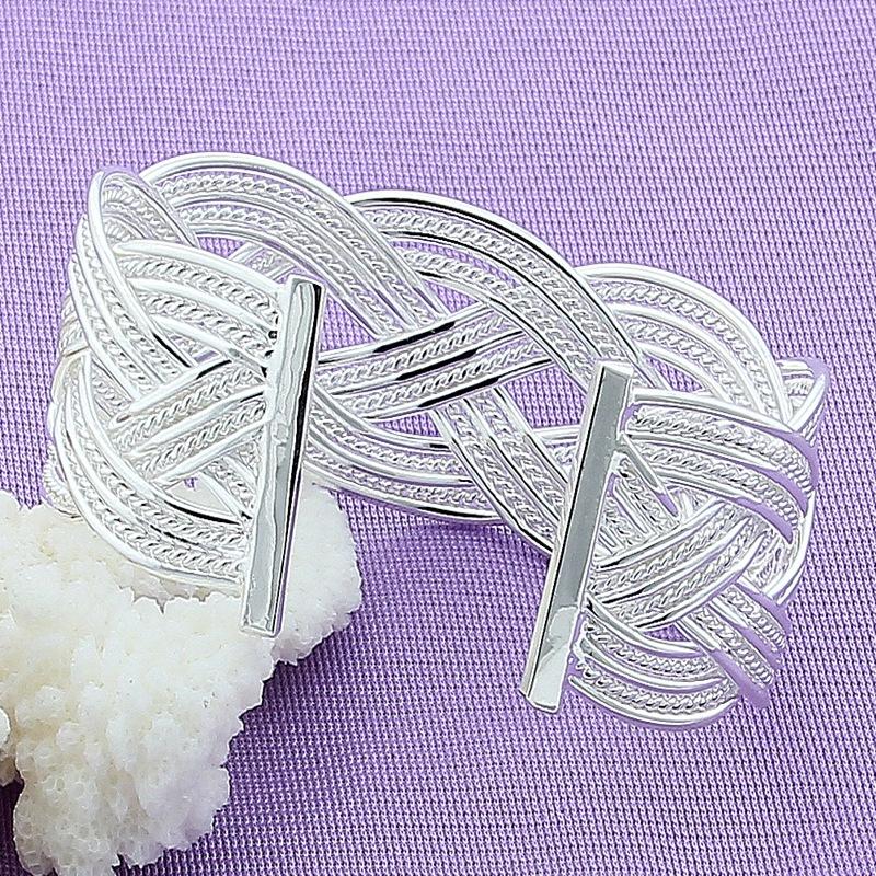 Bratara placata cu argint S925 Bratara de nunta Bratara de nunta bratara impletita bratara bratara moda forma geometrica