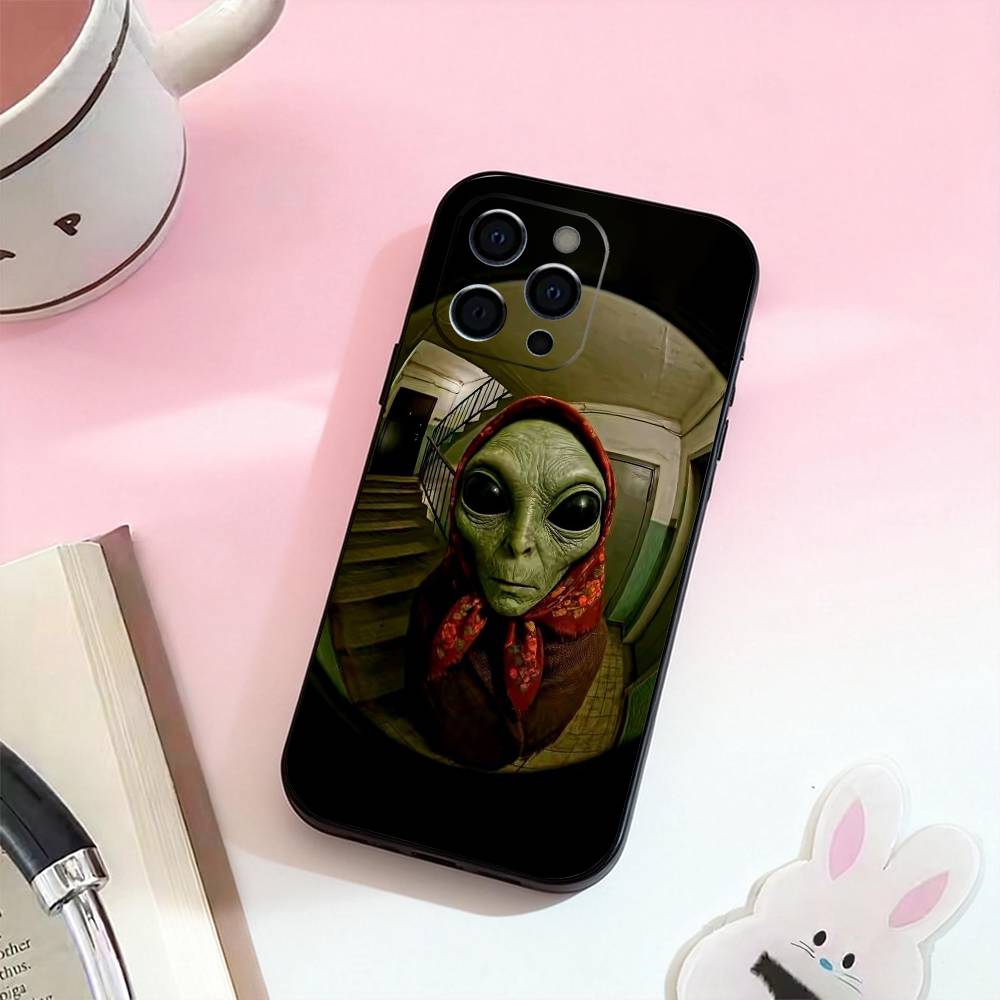 

Funny Space UFO Alien Thing Phone Case Silicone Soft For IPhone 17,16,15,14,13,12,11,XS,Plus Pro Max iPhone13