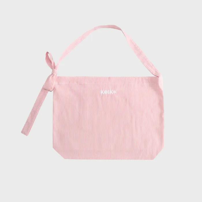 Basic Eco Bag [Can be worn as shoulder or crossbody] - Pink Stripe