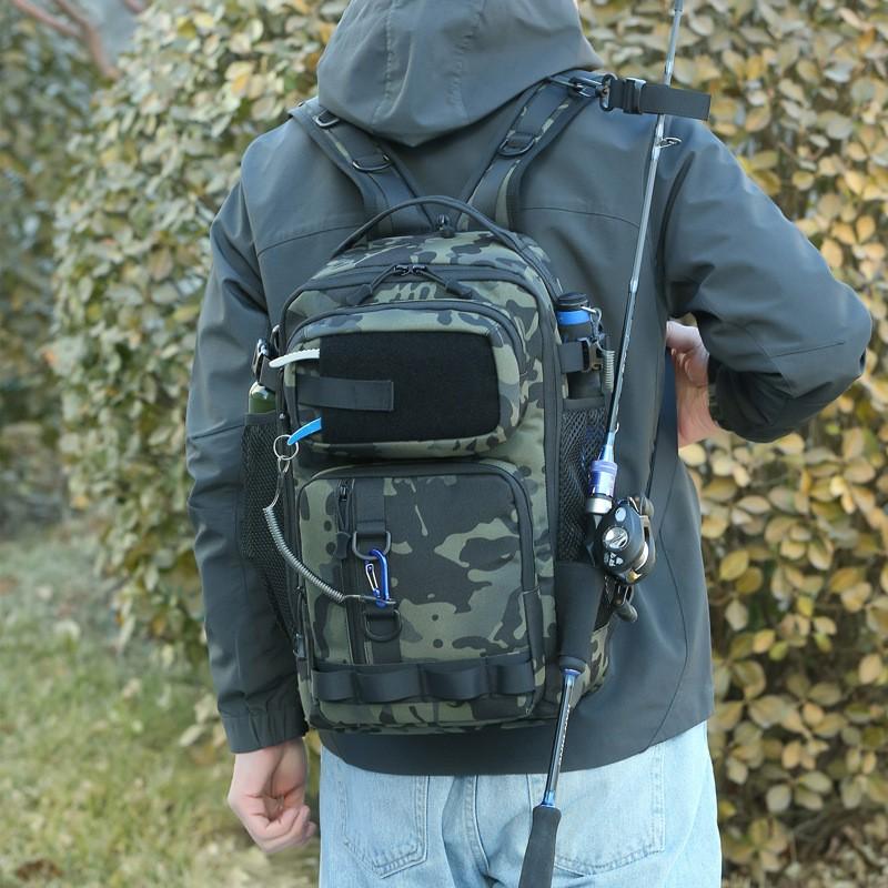 Waterproof Fishing Backpack Men Women Outdoor Travel Hiking Camping Cycling 20-35L Multi-Compartment Gear Bag