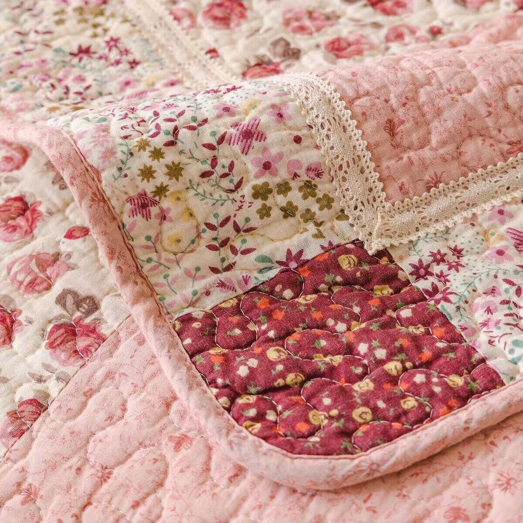 1/2/3/4 Seater Cotton Quilted Patchwork Floral Sofa Cushion Pad Non-slip Sectional Sofa Covers Anti-scratched Seat Protector