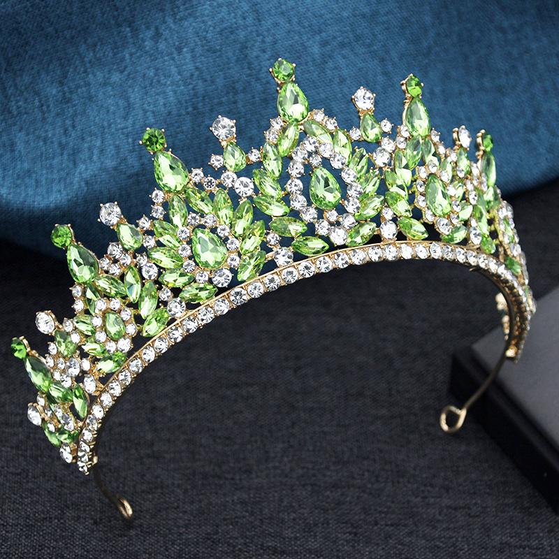 Wykwintne Czarne Kryształowe Tiary i Korony Ślubne dla Królowej Panny Młodej Nakrycie Głowy Bal Maturalny Ślubna Korona Biżuteria do Włosów Akcesoria