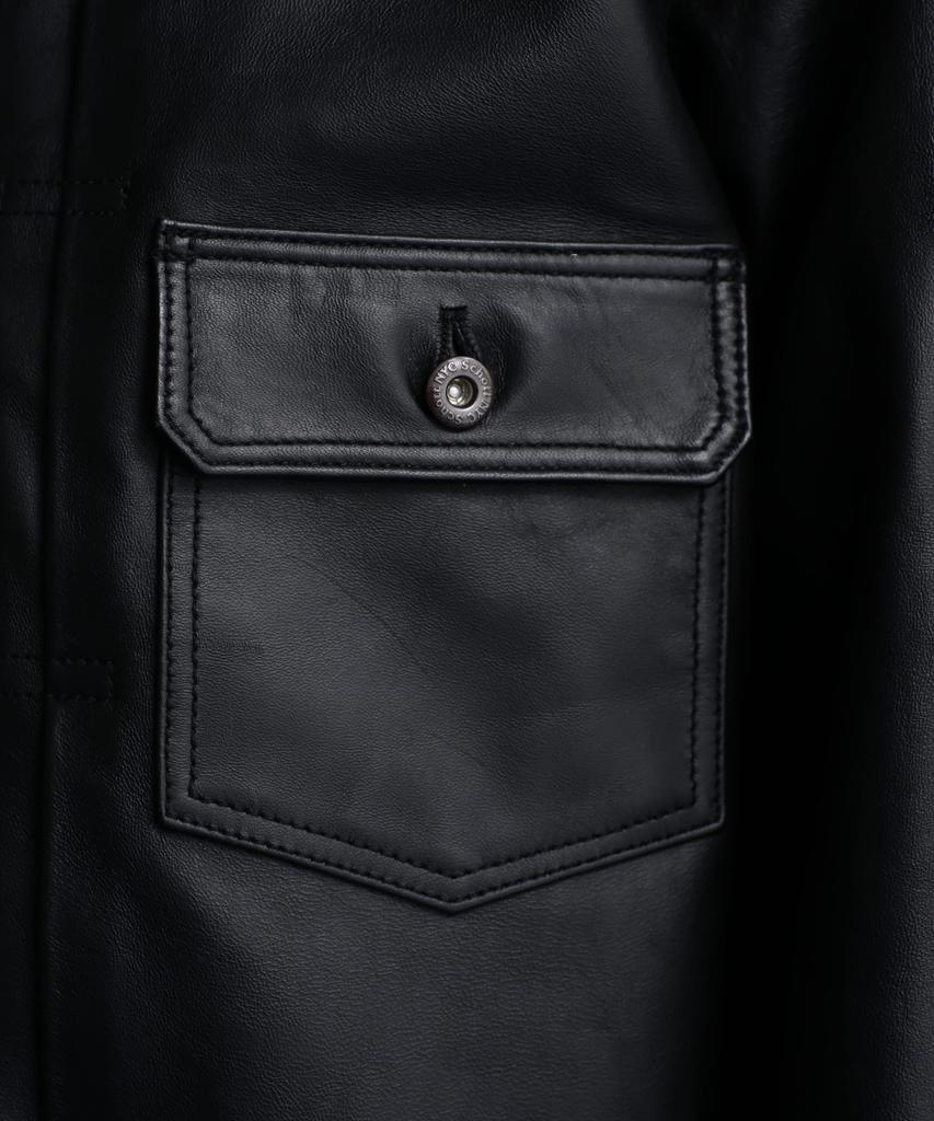 SCHOTT NYC SHEEP LEATHER 1st TRACKER Sheep Leather Trucker Size JKT/Men's Jacket, 2XL, 010, Black, 782-3150012